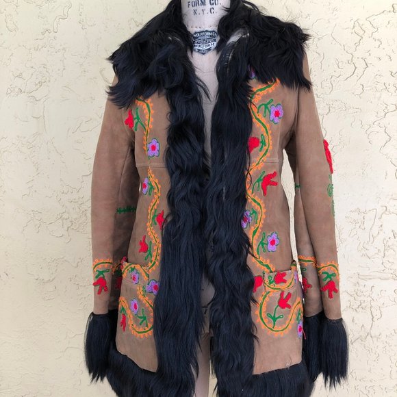 70s Coat, Yaqub Coat, Sheepskin Coat, Penny Lane Coat, Embroidered Coat - Picture 1 of 11